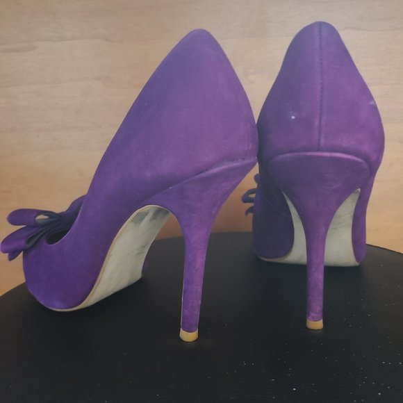 Purple Steve Madden Bow Heels size 7½M - Picture 2 of 3